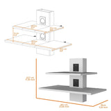 ZUN Luke White Dual-Shelf Wall Floating Shelf B062P175185