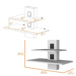 ZUN White Dual-Shelf Wall Floating Shelf B062P175185