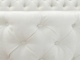 Brooklyn Queen Tufted Panel Bed Headboard and Footboard Set, Antique White Polyester B2719P238196