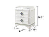 Laguna Modern Style 2-Drawer Night stand Made with Wood, Hidden Jewelry Drawer and Crystal Accents B009P270825