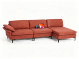 Modular L-Shaped Sectional Sofa, 95 Inch Multi-Functional Linen Fabric Couch with AC & USB Charging 71326154