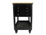 3 DRAWERS MULTIFUNCTIONAL TOOL CART WITH WHEELS AND WOODEN TOP 45204202