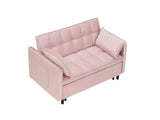 Modern velvet sofa, sofa pull-out bed, small love seat casual sofa with back, with pillow, pockets, W1658P166813