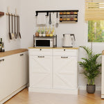 ZUN Kitchen Trash Can Storage Cabinet with 2 Drawers & 1 Tilt Out Trash Cabinet & 1 door with storage W282P190996