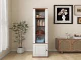 360&deg Rotating Storage Cabinet with Full-Length Mirror, total of 8 open shelves on both sides, One W282P437031