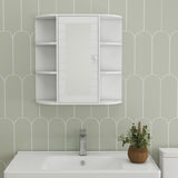 ZUN Bathroom Medicine Cabinet with Mirror, Wall Mounted Bathroom Cabinet with Mirror Door, 6 Open 89992700