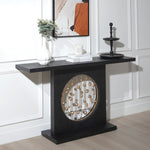 ZUN Modern Black Console Table with Gold Accent, Decorative Entryway Table,56in Wood Console Table, W2729P270745