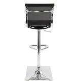 Mirage Contemporary Adjustable Barstool with Swivel in Black by LumiSource B202P222340