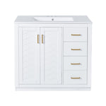 ZUN 36'' Bathroom Vanity with Ceramic Sink Combo, Solid Wood Frame Bathroom Storage Cabinet, N710P243327K