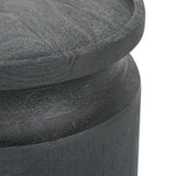 D14x16" Black Wooden Cylinder Side Table W2078P291442