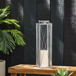 ZUN DEBORAH 22"H STAINLESS STEEL LANTERN 72183.00SIL