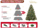 Artificial 5ft Green LED-lit Christmas Tree with 1113PE/PVC Mixed Branch Tips,Red fruit and Pine 09173500