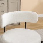 ZUN Burbank Modern Round Boucle Dining Chairs, Set of 2, White T2574P180242