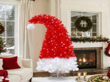 6FT Artificial Christmas Tree with LED Light, Santa's Hat Shape Artificial Whimsical Xmas Tree with PX283442AAF