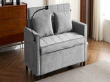 56.9" Loveseat Sofa Pull-out Sofa Bed Sleeper Sofa with a Reversible Backrest Cushion, Side Pockets, N719P208853E