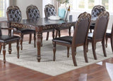 ZUN Majestic Formal Set of 2 Side Chairs Brown Finish Rubberwood Dining Room Furniture Intricate Design B011138659