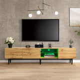 ZUN Modern TV Stand 4 Cabinets& Open Shelves, Color-matching Media Console Table for TVs up to 80'' WF531564AAP