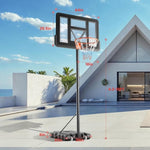 ZUN Basketball Hoop Outdoor Portable Goals Court System 4.2-10Ft Adjustable Height, 44 Inch Shatterproof 06326482