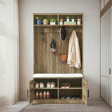 Wood Coat Rack, Storage Shoe Cabinet, with Clothes Hook, with Sponge Pad Product, Multiple Storage 03980719