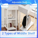 47" Computer Desk With Power Outlet,Writing Desk,Home Office desk,Vanity table with 7 Fabric W2887P240017