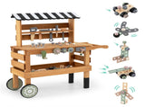 2-in-1 Wooden Kids Tool Bench & Rolling Cart Pretend Play Workshop Toy for Toddlers Age 3 72208731