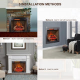 ZUN 28inch Infrared Electric Fireplace Insert, Touch Panel Home Decor Heater, Smokeless Firebox With W1769133977