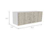 Napoles Wall Cabinet, Two Shelves, Double Door -White / Light Gray B20092041