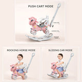 Rocking Horse Toddlers, Balance Bike Ride On Toys with Push Handle, Backrest and Balance Board 99552649