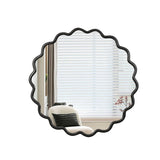 Solid Wood Wavy Mirror-Black Vanity Mirror Wall Decor 42" x 42" Modern Mirror Wall Decor for W1445P189554