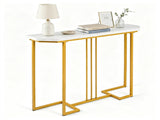 44in Modern Console Sofa Table, Waterproof Scratch-Resistant Top, Sturdy Metal Frame with Anti-Slip 89525012