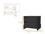 Ralston 2-Drawer Nightstand in Black B062111738