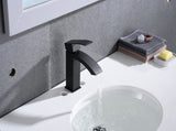 Waterfall Spout Bathroom Sink Single Handle Faucet with Pop-Up Drain 10093036
