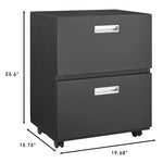 ZUN Office furniture Copier Cabinet black 2 door steel copier stand mobile pedestal file Printer Stand 68358182