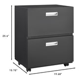 ZUN Office furniture Copier Cabinet black 2 door steel copier stand mobile pedestal file Printer Stand 68358182