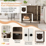 ZUN Cat Litter box with Cat scratching post, Cat Apartment, Cat House, locker 88610669