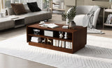 U-Can Modern Rectangle Coffee Table 4 Drawers and 2 Display Shelves, 47.2" Wood Coffee Table N724P286421D