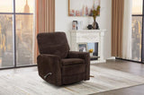 Man Wah Cozy Upholstered Swivel Recliner, Chocolate B2707P311420