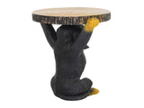 22.17"H Black Dog Side Table Pedestal End Table Stool, MGO Dog Statue Hand Painted Sculpture for N765P412507B
