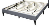 Elegant Modern Gray Velvet Upholstered Queen Size Bed Clean Lines Design Headboard 1pc Bedframe B011P238925