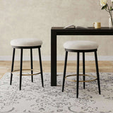 24.75'' Modern Counter Stools Set of 2,White Counter Stools with iron Frame,Sponge N780P189729W