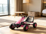 Kids Pedal Go Kart, Adjustable Seat & EVA Wheels with Brake, for Boys & Girls Ages 3-8, Pink 23259630