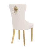 Simba Gold 2 Piece Dinning Chair Finish with Velvet Fabric in Beige 659436057739
