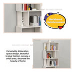 ZUN 4 Tier Storage Shelf S Shaped Bookcase, Multifunctional Wooden Display Decor Furniture, Free 04557245