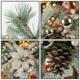 20 Inch Christmas Door Wreath with Warm Lights, Holiday for Entryway Front Door Christmas 19886674