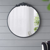 30" x 32" Classic Design Mirror with Round Shape and Baroque Inspired Frame for Bathroom, Entryway W2078124101