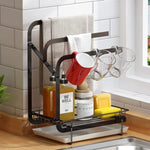 ZUN Kitchen sink sponge holder with drainage tray, kitchen sink storage container sponge brush soap tray 33223747