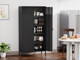 71 inches high metal storage locker with 4 adjustable shelves and 5 tiers, suitable for homes and T3421P312412