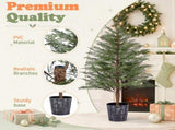 2 Pack 4FT Artificial Potted Trees, Dark Green PE Faux Plants with 342 Open Branch Tips, Black 17839116