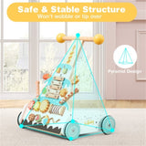 Wooden Baby Walker with 3-Position Adjustable Heights and Smooth Wheels 90890793