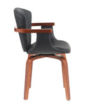 Mid-Century Modern Bentwood Swivel Dining Chairs Heat-Pressed PU Leather Accent Chairs N842P290039B